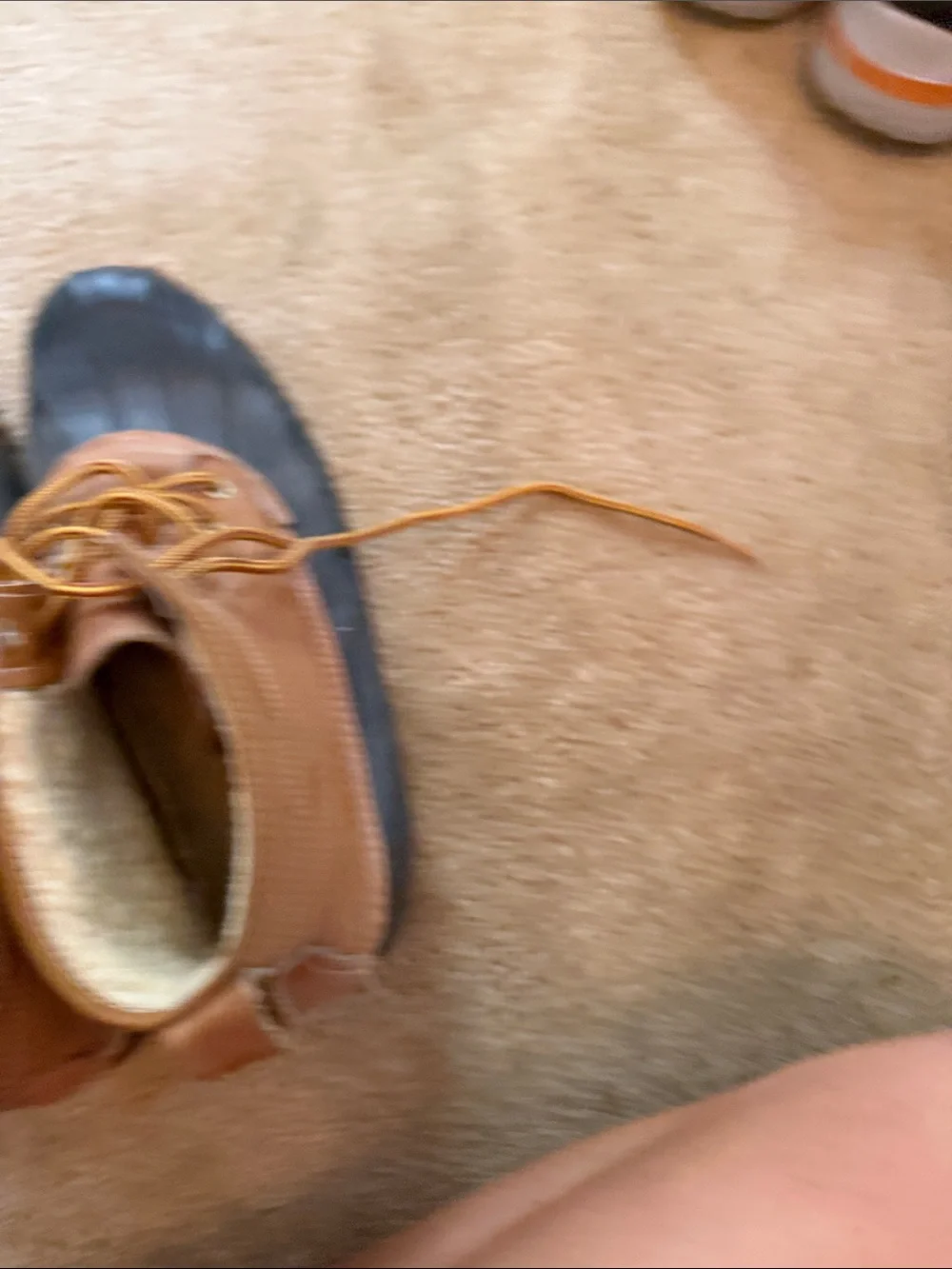 Sporto Brown Leather and Black Rubber Lace-Up Duck Boots